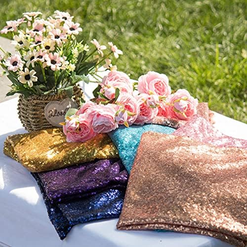JYFLZQ Burgundy Sequin Tablecloth, Glitter Table Cover 50x50 Inch Square - Image 6