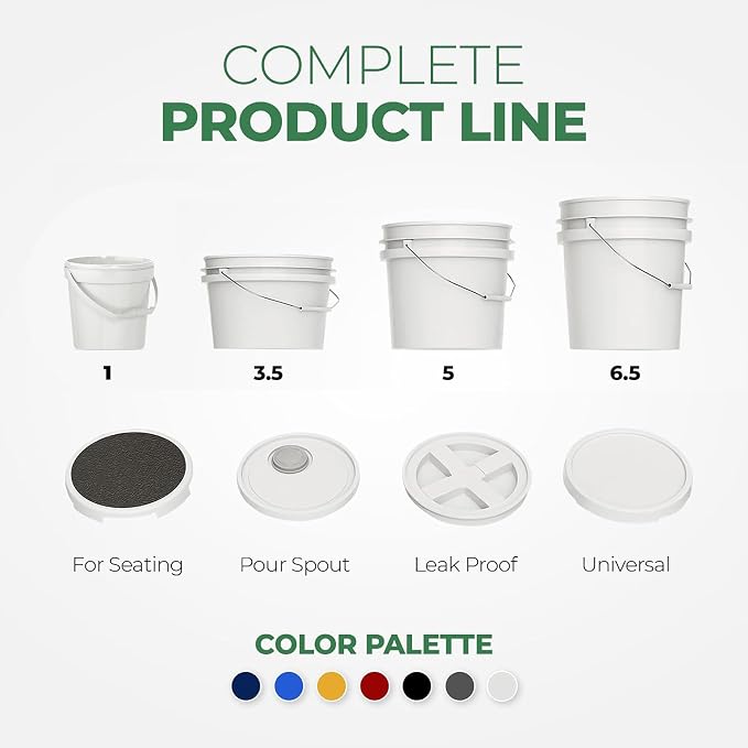 EconoHome 1 Gallon Food Grade Round Plastic Bucket - Food Storage Deli Containers with Lids Ideal for Ice Cream, Soup, and Prep Containers - BPA-Free, Premium HDPE - 10 Pack - Image 6