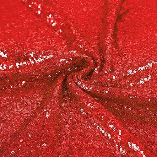 JYFLZQ Red Sequin Tablecloth, Glitter Party Table Cover 50 Inch Round - Image 7