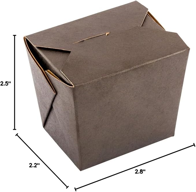 Restaurantware Chinese Take Out Boxes 200 Pack of 8 oz Grease-resistant Party Take Out Food Containers Disposable Stackable Asian Square Black Paper To Go Boxes For Restaurants - Image 4