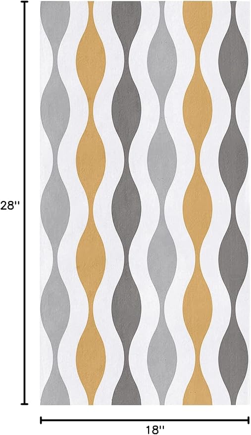 T&H XHome Kitchen Dish Towels 1 Pack-Super Absorbent Soft Microfiber,Mid-Century Modern Geometric Yellow Gray Pattern Cleaning Dishcloth Hand Towels Tea Towels for Kitchen Bathroom Bar - Image 7