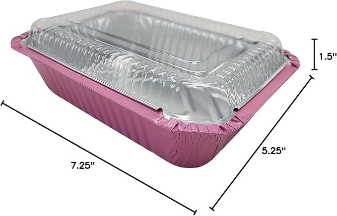 KitchenDance 1.5 lb. Colored Foil Takeout Containers With Lids - Heavy Gauge Aluminum Containers - Casserole Dish Disposable Pans for Cooking, Freezing, Food Prep, Storage - 7650 (Pink, 125) - Image 7