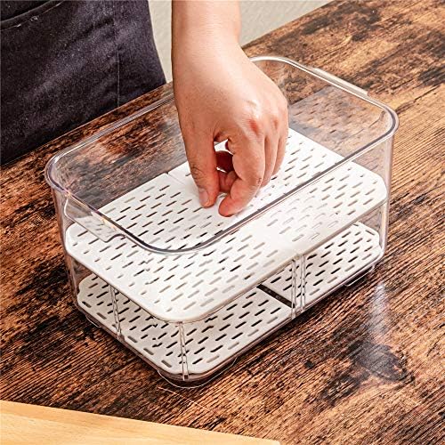 SANNO Vegetable Fruit Storage Containers, Refrigerator Storage Containers Fresh Produce Saver with Lids and Vents,Stackable Salad Lettuce Keeper for Refrigerator,BPA-free Stay Fresh Containers Bin - Image 6