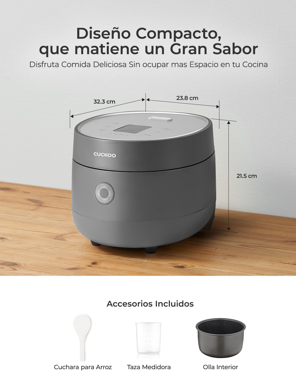 CUCKOO Rice Cooker 6 Cup Uncooked / 12 Cup Cooked, Modern Fuzzy Logic Rice Cooker Small with Delay Timer & Keep Warm Setting, Versatile Food Steamer for Cooking, Non-Stick Inner Pot, Gray (CR-0675FG)