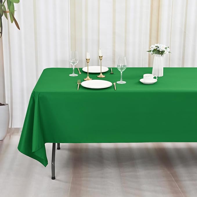 10 Pack Green Tablecloths for Rectangle Tables, 60 x 126 Inch - Image 7