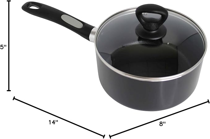 Mirro A7972484 Get A Grip Aluminum Nonstick 3-Quart Saucepan with Glass Lid Cover Cookware, Black - Image 10