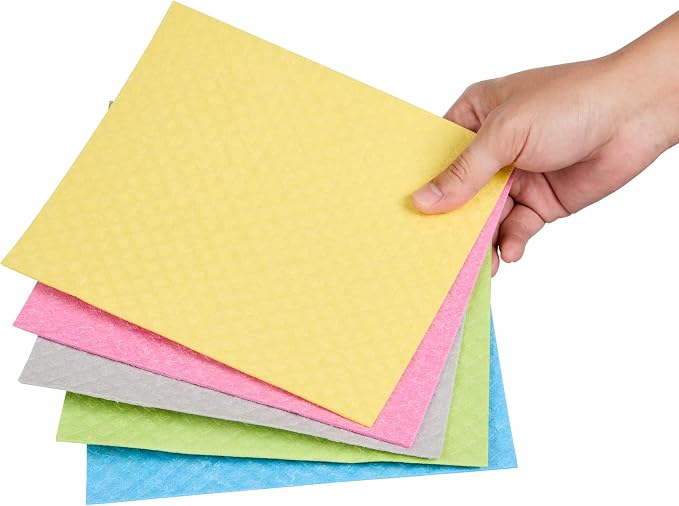 Restaurantware Swedish Dishcloths Pack of 200 Cellulose Reusable Absorbent Assorted Kitchen Towels, Washable Quick-Dry Dish Towels, Sustainable Cleaning Cloths Super-Absorbent Biodegradable Odorless - Image 8