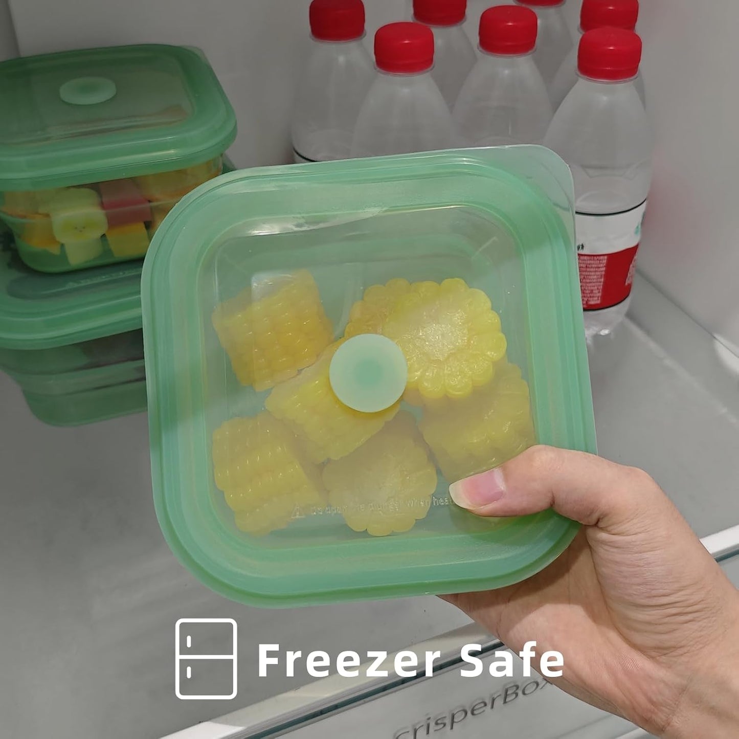 KVK 4 Pack Collapsible Food Storage Containers, Silicone Food Storage Containers With Lids, Green Reusable Collapsible Bowls For Camping, Dishwasher Safe Kitchen Supplies