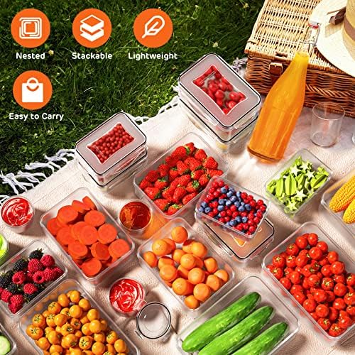 52 PCS Food Storage Container with Lid Airtight (26 Lids & 26 Containers) | Leakproof Plastic Kitchen Organization Set Reusable Microwave/Freezer/Dishwasher Safe Meal Prep Container with Label & Pen - Image 6