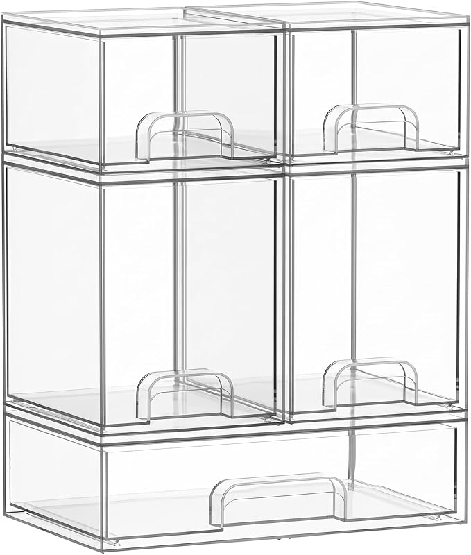 Bottle Storage Organizer Baby: Acrylic Stackable Storage Drawers | Clear Bottles Station Organizer for Countertop, Vanity, Bathroom, Cabinet Organization - 5 Pack - Image 8