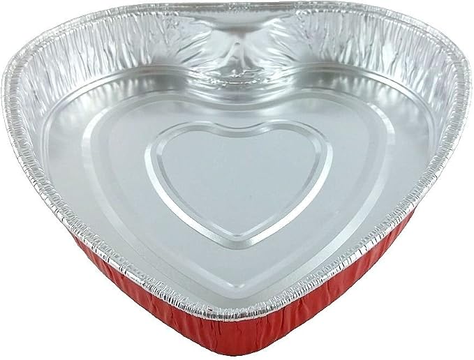 Handi-Foil Red Aluminum Heart Shaped Valentine Foil Cake Pan w/Clear Dome Lid (pack of 100) - Image 5