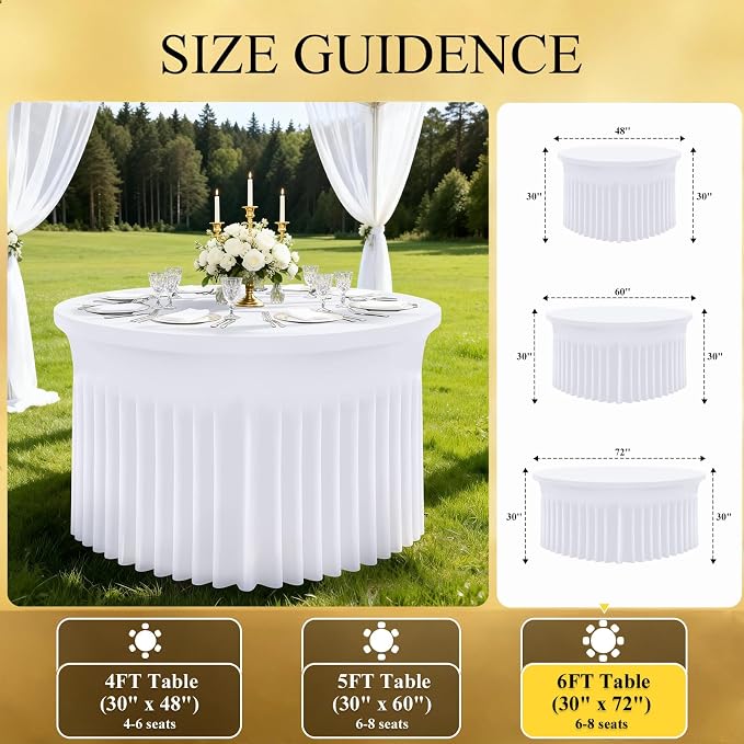 Moosfor 2 Pack Spandex Fitted Rectangle Tablecloth, Elastic Table Skirt - Image 5