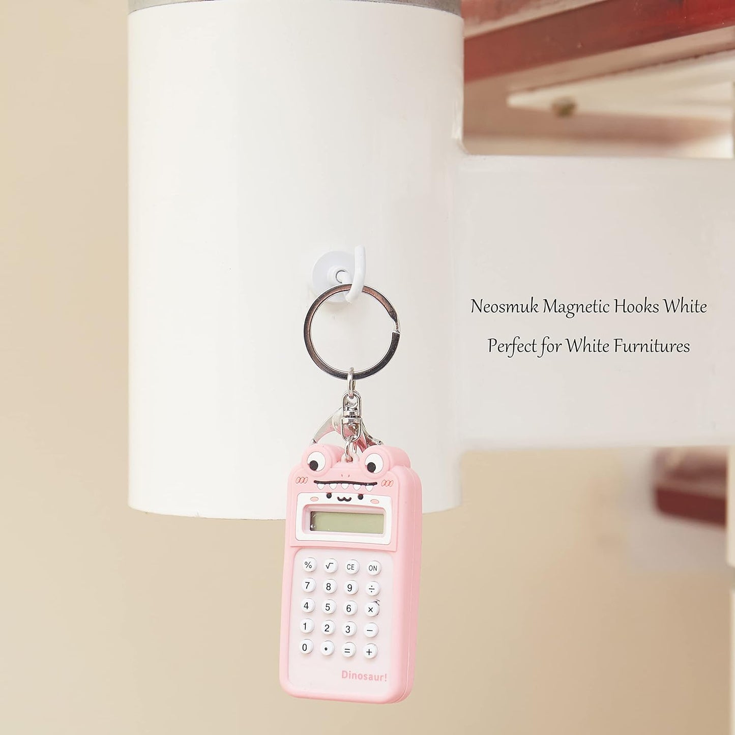 Neosmuk Magnetic Hooks,30lb+ Heavy Duty Earth Magnets with Hook for Refrigerator, Extra Strong Cruise Hook for Hanging, Magnetic Hanger for Curtain, Grill (Creamwhite, 15 Pack)