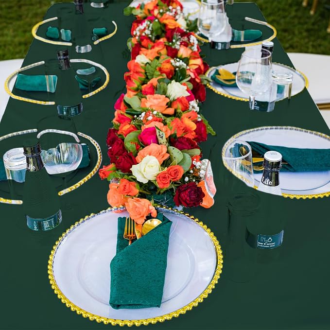 6 Pack Hunter Green Tablecloth for Rectangle Table 60x126 Inch - Image 7