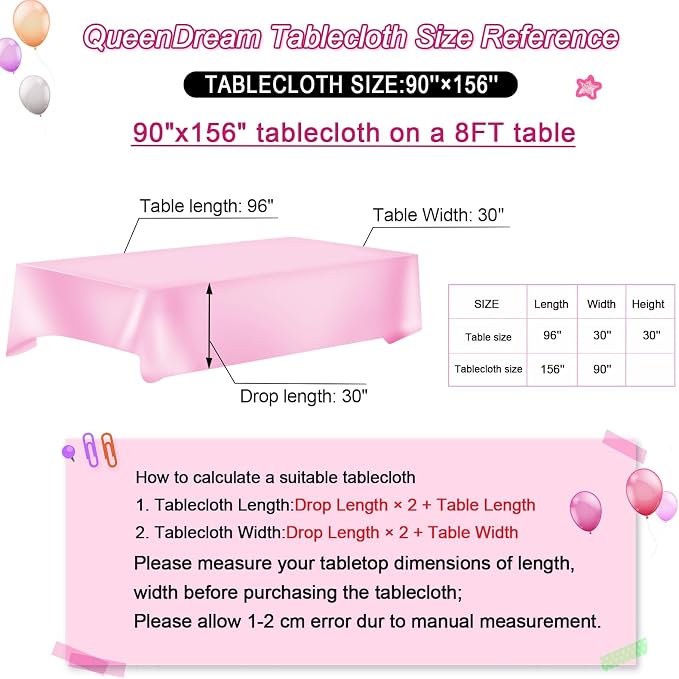Hot Pink Wedding Sequin Tablecloth 90x156inch Rectangle Glitter Table Cloth - Image 5