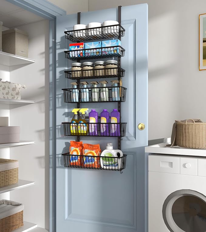 Mefirt 8-Tier Black Over The Door Pantry Organizer, Hanging Shelves - Image 9