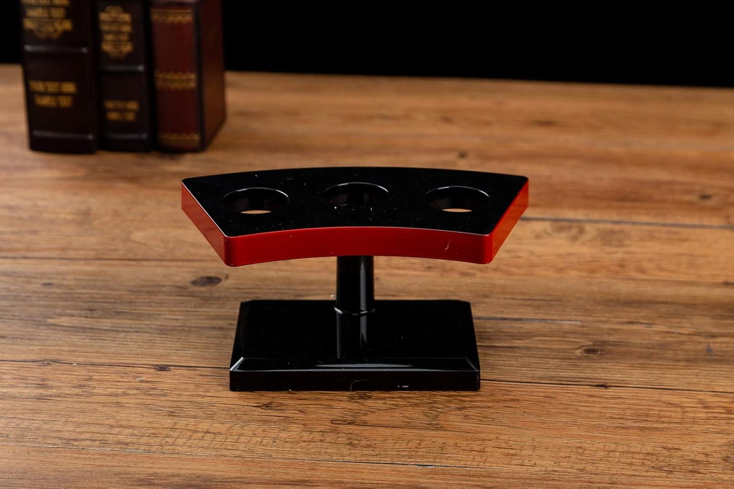 Japanese Style Temaki Sushi Roll Holder With Three Compartments Holes, Kitchen Dining Decor Display Stand, Restaurant Supply Serveware (7" x 3.25" x 3.5")