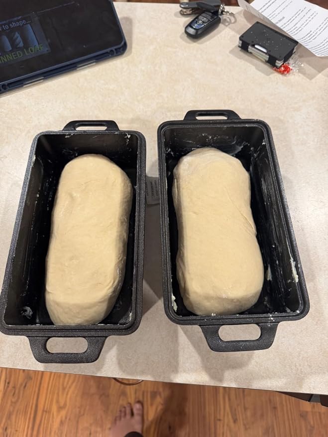 Voulosimi 2-In-1 Cast Iron Oven Pan - 9"x5" Durable Loaf Pans Rectangular Baking Pan set for home baking, 2 Piece Set -1.8 QT×2 Pcs (Silicone mats, Bread Pan 3 Set) - Image 6
