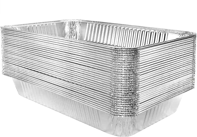 Mistari Deep Foil Pans 21x13 Aluminum Pans Large Disposable Food Containers Extra Heavy Duty Chafing Trays for Baking, Cooking, Heating, Storing, Prepping Food Silver, No Lids (30) - Image 5