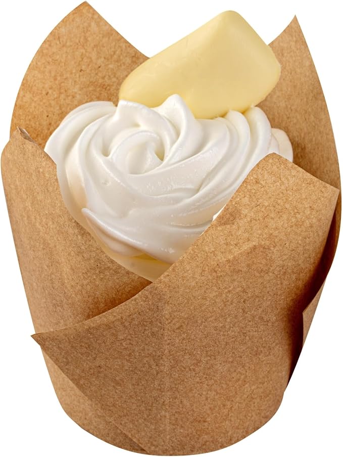 Restaurantware Tulip Baking Cups 500 Count 3.5 Oz Paper Muffin Liners Greaseproof Oven-Friendly Cupcake Liners, Disposable Paper Tulip Muffin Cups, Heavy-Duty For Desserts Kraft - Image 6