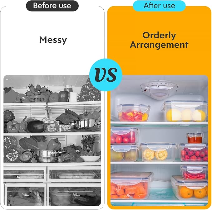 52 PCS Food Storage Containers Set with Airtight Lids (26 Lids &26 Containers) - BPA-Free Plastic Food Container for Kitchen Storage Organization, Salad Fruit Lunch Containers with Labels & Marker | (26 Lids &26 Containers) Food Container for Kitchen S... - Image 8