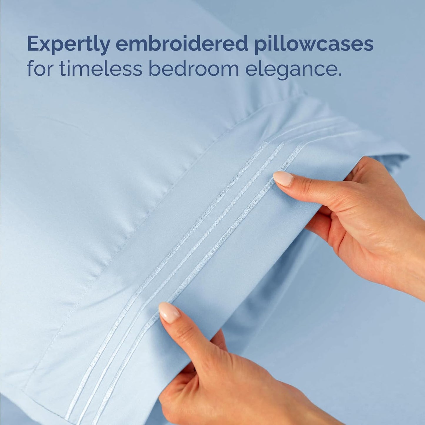 Twin Size 3 Piece Sheet Set - Comfy Breathable & Cooling Bed Sheets Set - Hotel Luxury Bedding for Women, Men, Kids, Teens, Boys & Girls - Deep Pockets, Ultra-Soft, Wrinkle Free - Oeko-Tex - Sky Blue