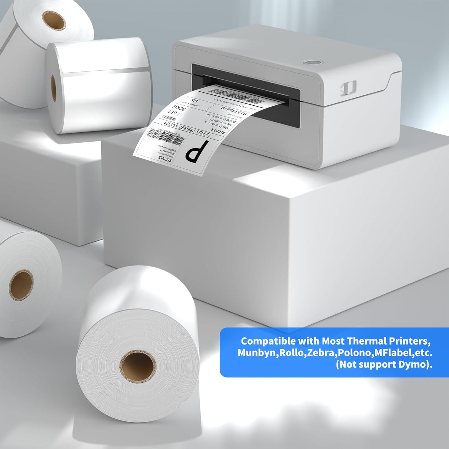 Thermal Shipping Labels, 4"x6" Direct Thermal Labels, FungLam Mailing Postage Shipping Label Compatible with Zebra, Munbyn, Rollo and Polono Printers,450 Labels/Roll, 8 Rolls.