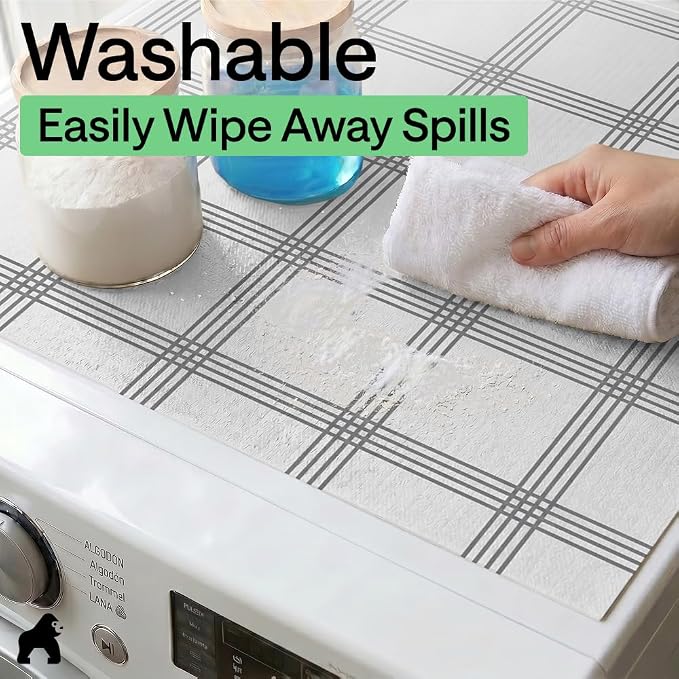 GORILLA GRIP Shelf Liner, Kitchen Drawer Protector, 12x120 White Stripe - Image 9