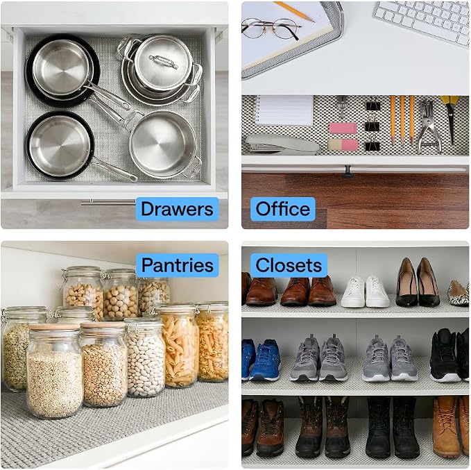 GORILLA GRIP powerGRIP Drawer Shelf and Cabinet Liner, 20" x20', Light Gray - Image 9