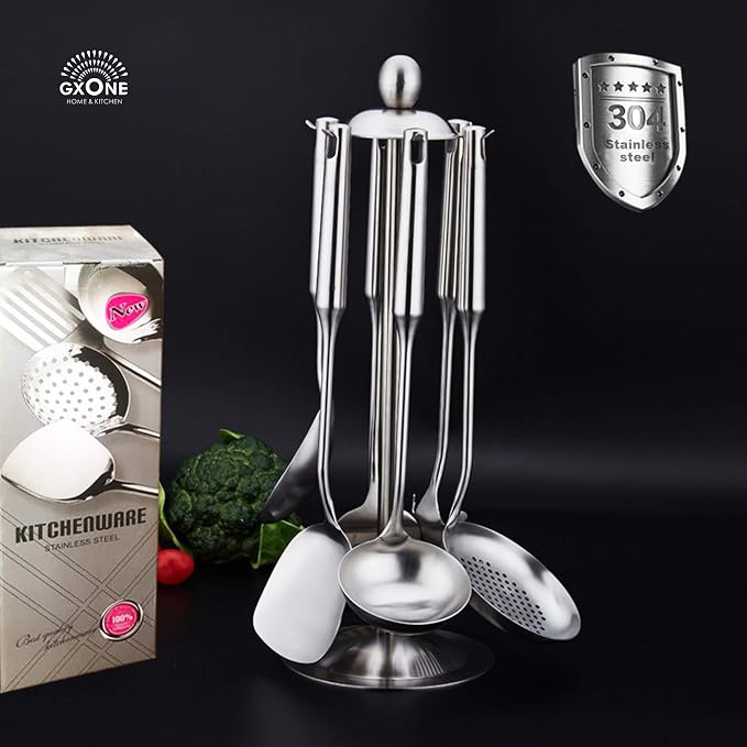 Cooking Utensils Set,6 PCS with Utensils Holder,304 Stainless Steel - Image 6