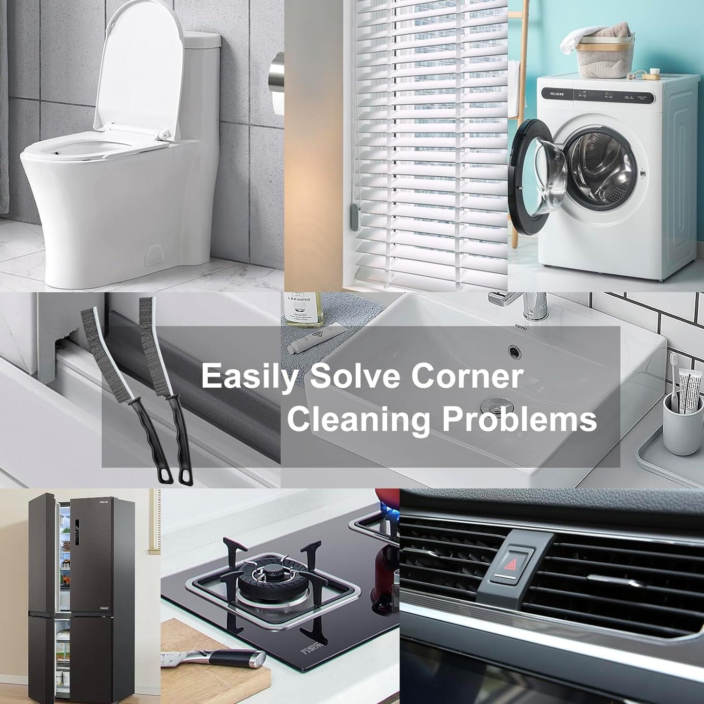 Crevice Cleaning Brush, Multifunctional Hard-Bristled Gap Scrub Brush, 2025 New Multifunctional Gap Cleaning Brush Tool, Dead Corners Brushes for Bathroom Kitchen Tiles Window Door Slots, 3pcs