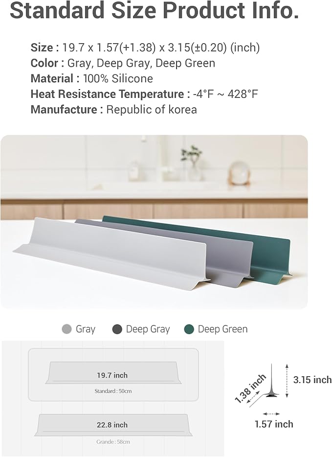 DEARCUS Kitchen Sink Splash Guard 19.7 inches - Soft Silicone Water Shield, Strong Suction Non-Slip, Dishwasher Safe and Easy-to-Clean for Mess-Free Cooking and Dishwashing (Deep Green) - Image 7