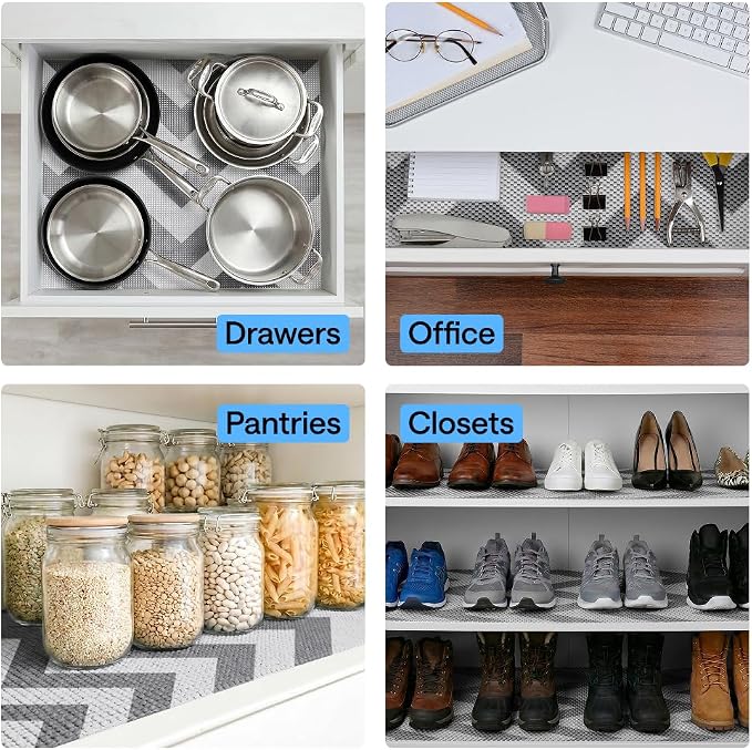 GORILLA GRIP powerGRIP Drawer Shelf and Cabinet Liner, 12" x20', Chevron - Image 9