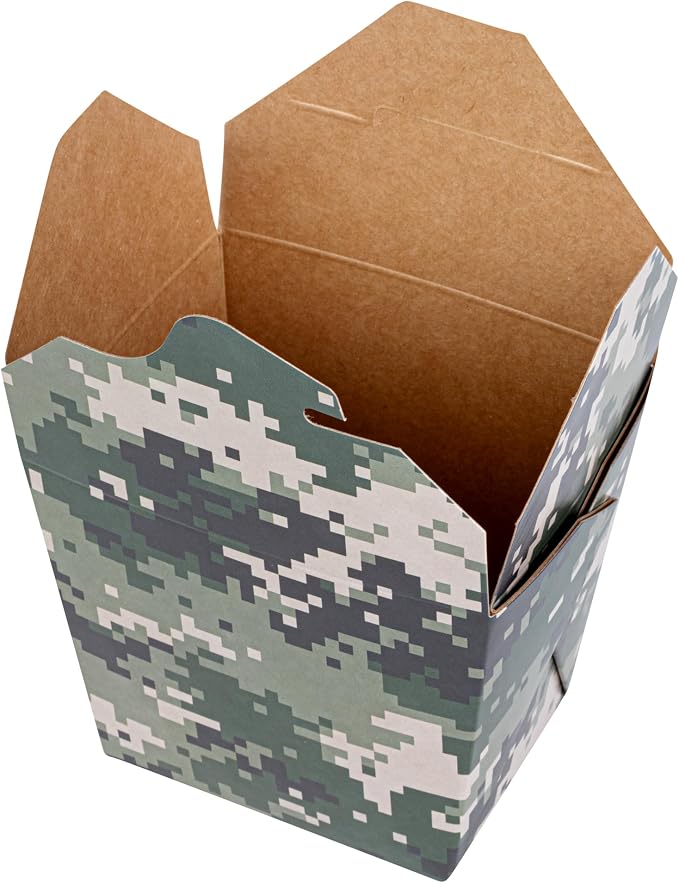 Restaurantware 16 oz Paper Camouflage Noodle Take Out Container, 200 Ct - Image 13