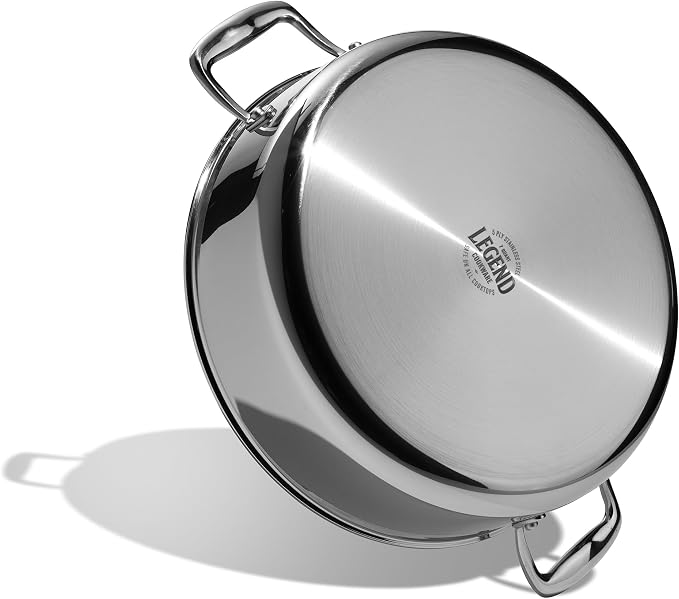 LEGEND COOKWARE 5-Ply Stainless Steel 7-Quart Saute Pan with Lid - Induction Compatible, Oven Safe 800°F - Non-Toxic, No Coatings - Even Heating, Won't Warp - Built to Last Generations - Image 9