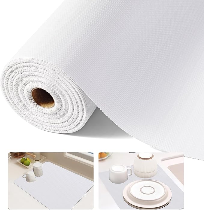 Shelf Liner, 11.8 Inches x 40 FEET Non-Slip Kitchen Cabinet Liner, Washable Oil-Proof Non-Adhesive Contact Paper for Drawer, Cabinet, Shelves, Cupboard, Refrigerator, Storage, Desks, Countertop - Image 8