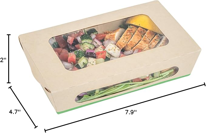 Restaurantware 35 oz Paper Bamboo Medium Bio Take Out Container, 50 Pack - Image 23