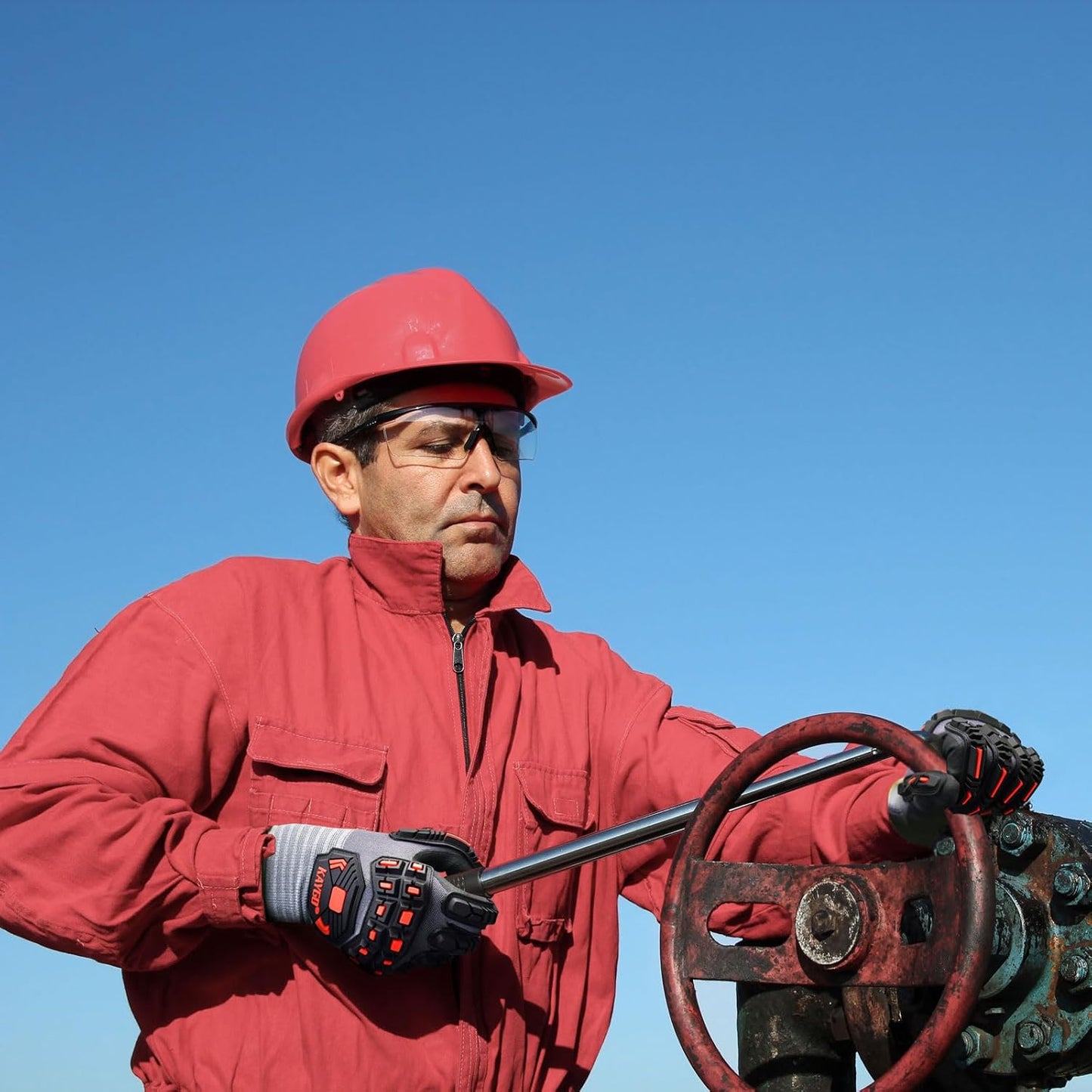 KAYGO Impact Reducing Work Gloves for Men, 3Pairs KG18N TPR Safety Work Gloves MicroFoam Nitrile Coated, Seamless Knit Nylon, Ideal for General Purpose, M