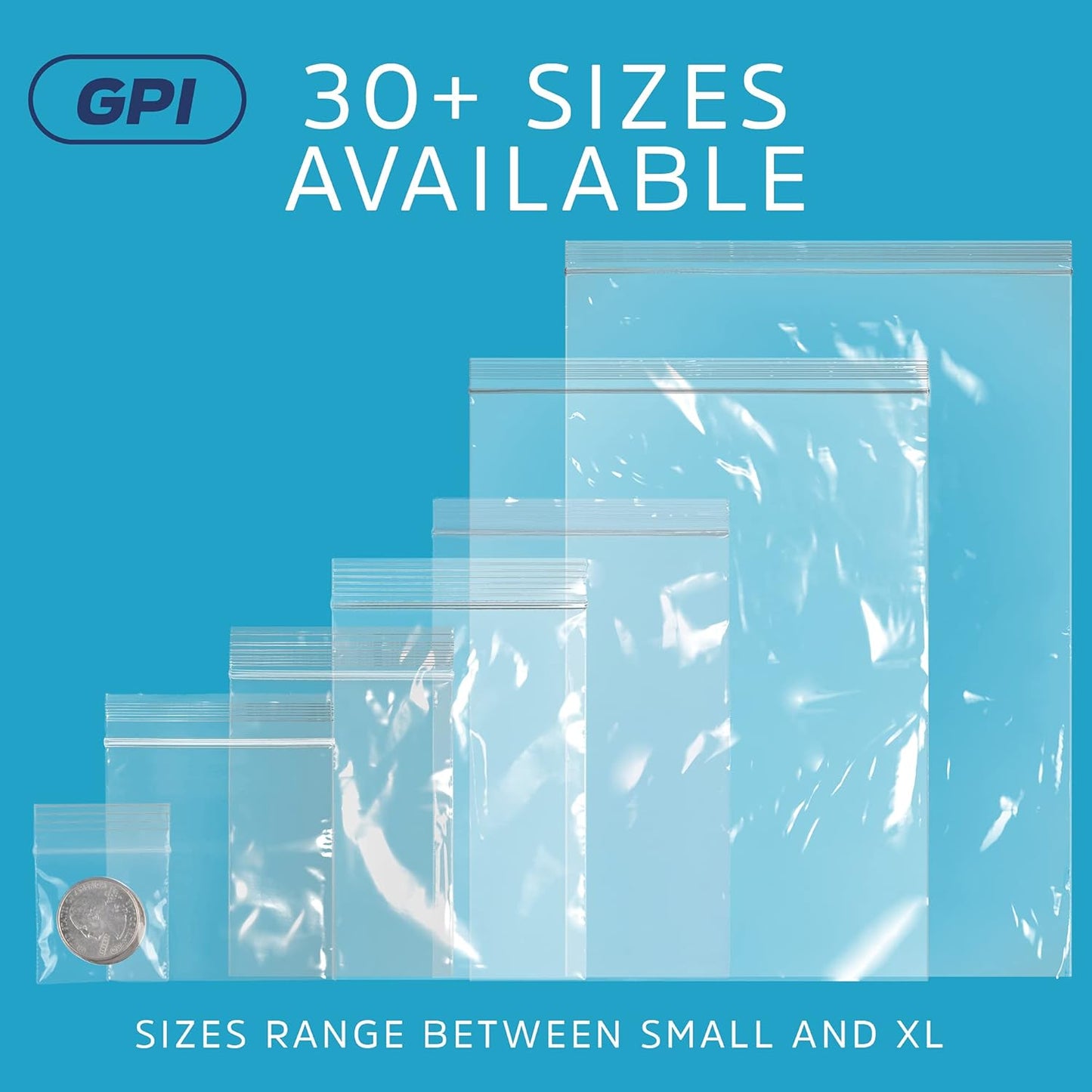GPI - 9" X12" Zip Bags for A4 Letter Size Paper, Clear Plastic Reclosable Zipper Lock Poly Baggies, 2 Mil Thick, with Resealable Zip Top Lock for Food Storage, Clothing, Crafts & Packaging. 500 Count
