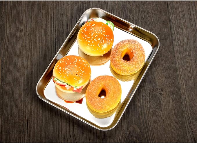 Baking Sheets 5 Pieces, Bastwe Stainless Steel Baking Pan Tray Cookie Sheet, Rectangle Size 9 X 7 X 1 inch, Healthy & Non Toxic, Rust Free & Mirror Finish, Easy Clean & Dishwasher Safe - Image 7