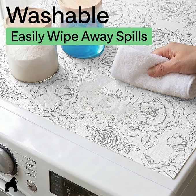GORILLA GRIP Shelf Liner, Kitchen Drawer Protector, 20x240 Floral Gray - Image 9
