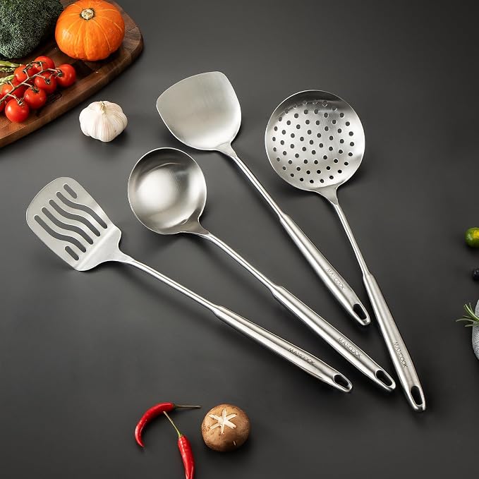Cooking Utensils set 18/8 Stainless Steel (5 Pcs, Dishwasher Safe) - Image 7