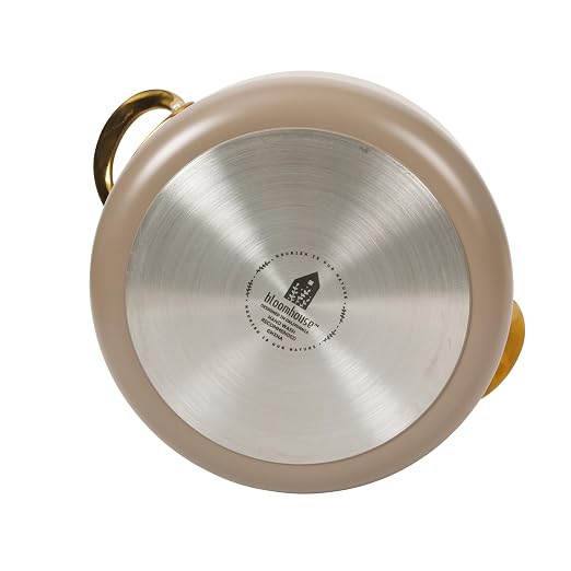 Bloomhouse - Two Time Oprah's Favorite Things Winner - 6 Quart Heavy Duty Aluminum Premium PFA Free Ceramic Nonstick Dutch Oven Pot with Lid - Cappuccino Cream with Gold Handle - Image 7