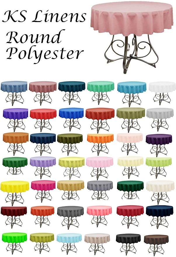 Polyester Round Tablecloth 72" (Ivory) - Image 3