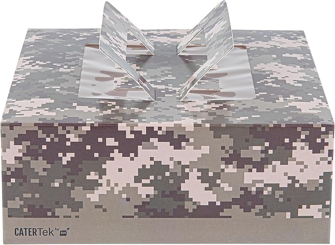 Restaurantware-Cater Tek 9 x 9 x 3.5 Inch Cake Boxes, 50 Take Out Containers - Display Window, Pop-Up Handles, Camouflage Paper Pastry Boxes, Grease Impermeable, Shipped Flat - Image 18