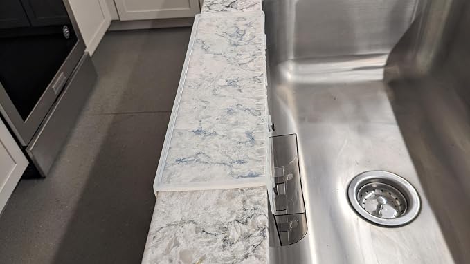 SiliSink Sink Edge Protector, Splash Guard, 4in x 14in, Clear Diamond - Image 7