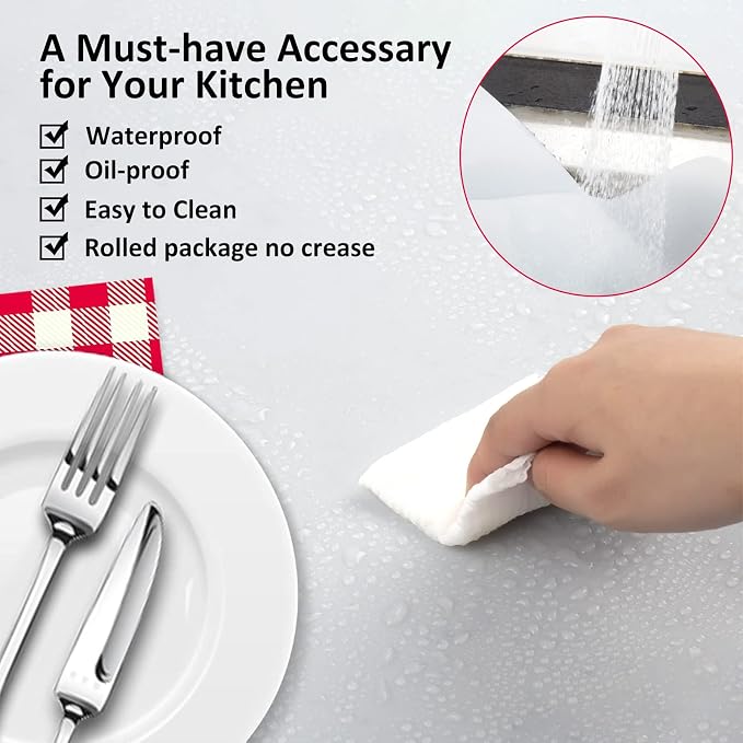 Large Silicone Heat Resistant Mat 78.7” x 15.7”, Nonslip Mats for Kitchen Counter, Countertop Protector, Nonstick Waterproof Craft Table Placemat, Translucent-White - Image 7
