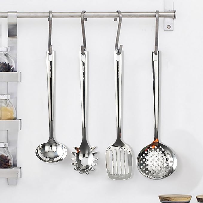 18/8 Stainless Steel Cooking Utensils Set of 4, Dishwasher Safe - Image 7