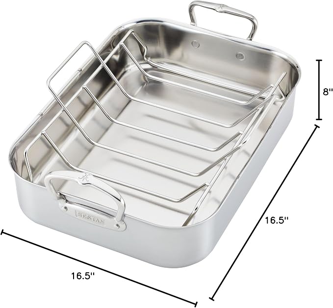 Hestan Provisions – 14.5" Classic Clad Roaster with Stainless Steel Rack - Image 13