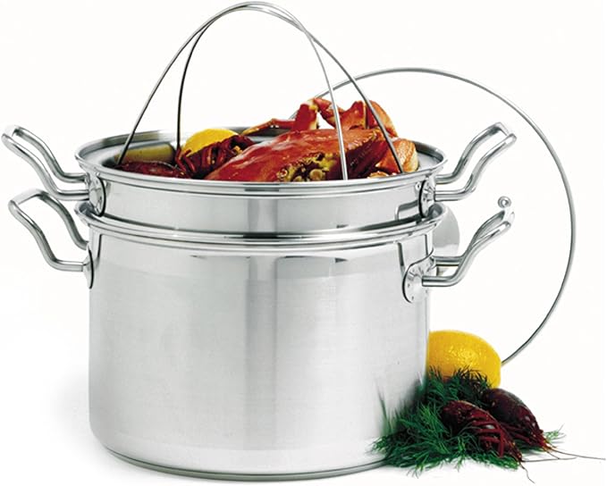 Norpro 8-Quart Krona Stainless Steel Steamer Cooker, 4 Piece Set - Image 4